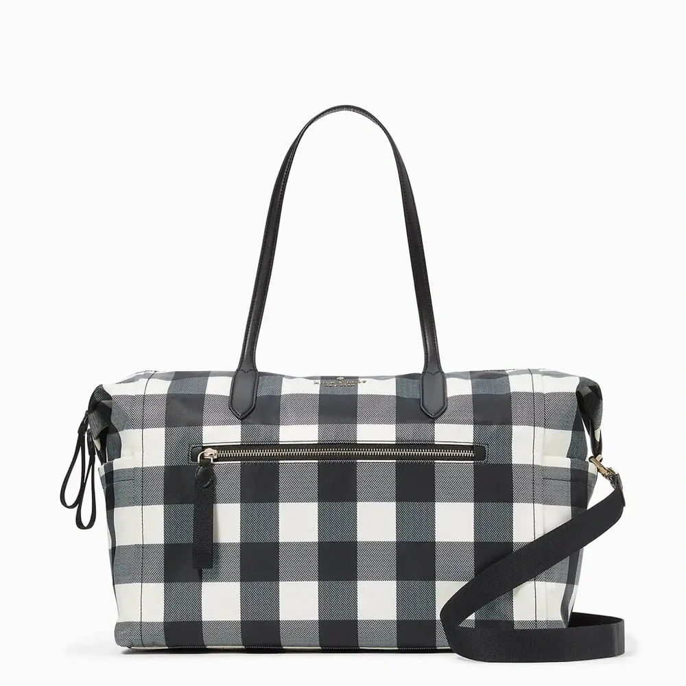 NWT KATE SPADE GINGHAM CHELSEA WEEKENDER DUFFLE BAG - Picture 3 of 8